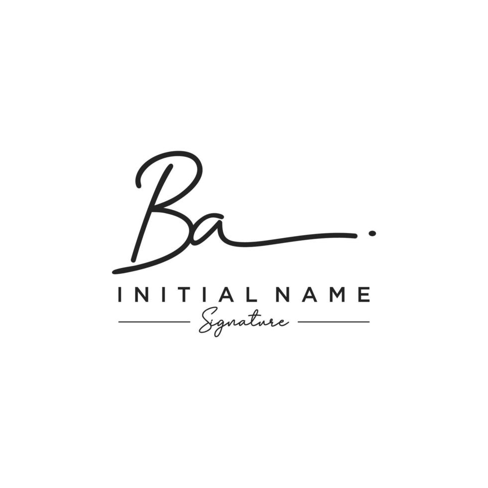 Letter BA Signature Logo Template Vector