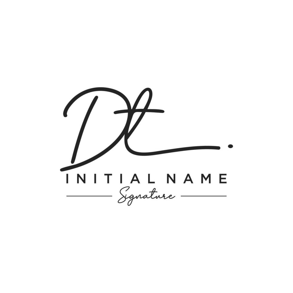 Letter DT Signature Logo Template Vector