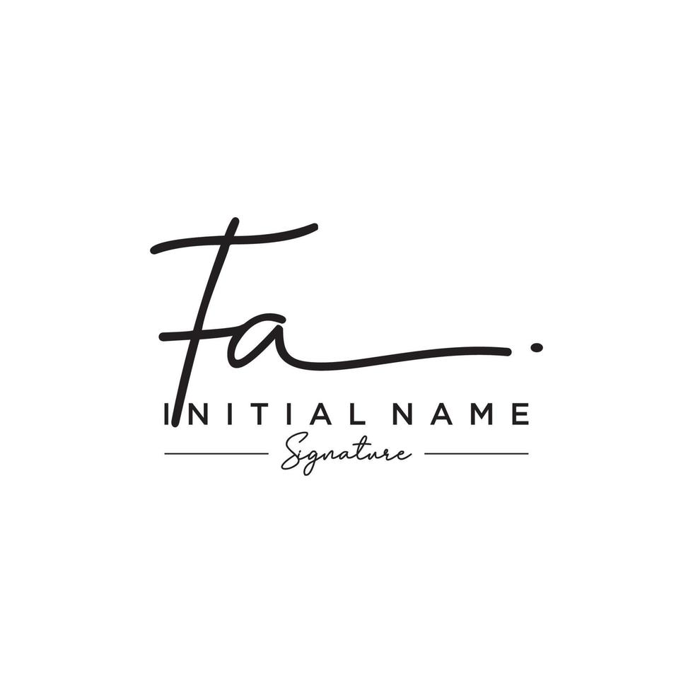 Letter FA Signature Logo Template Vector