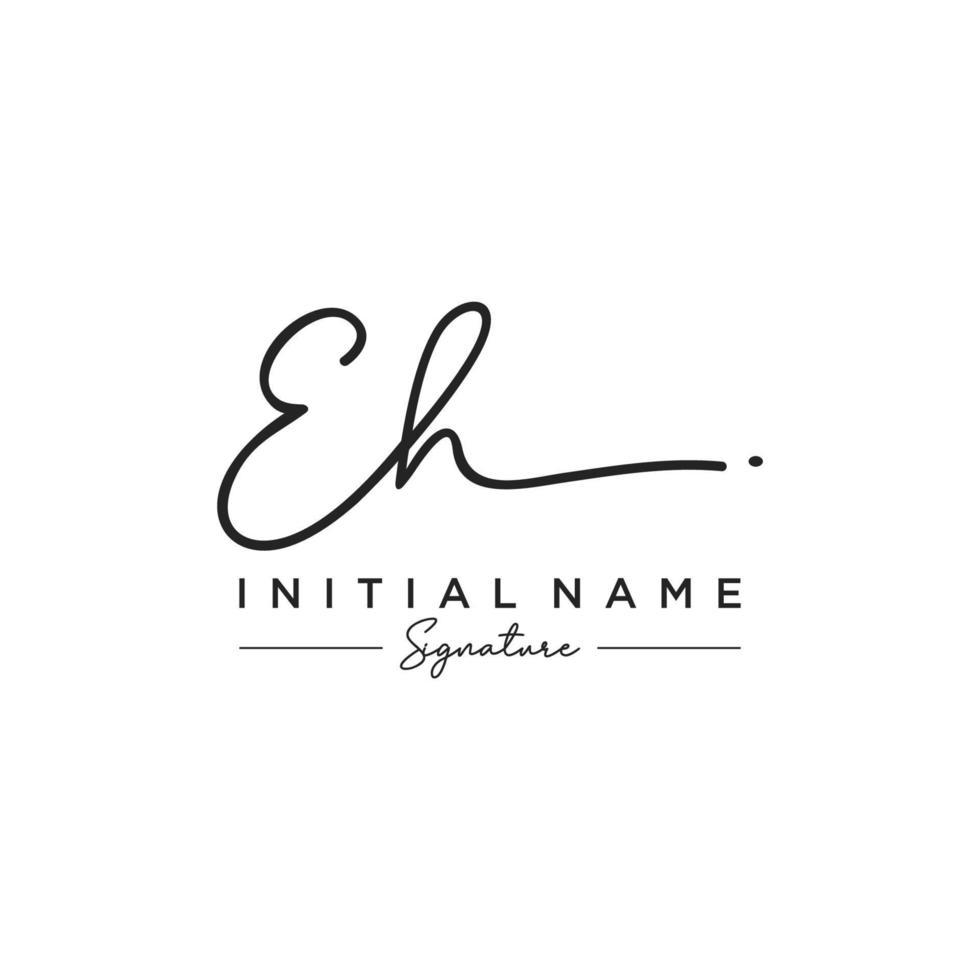 Letter EH Signature Logo Template Vector