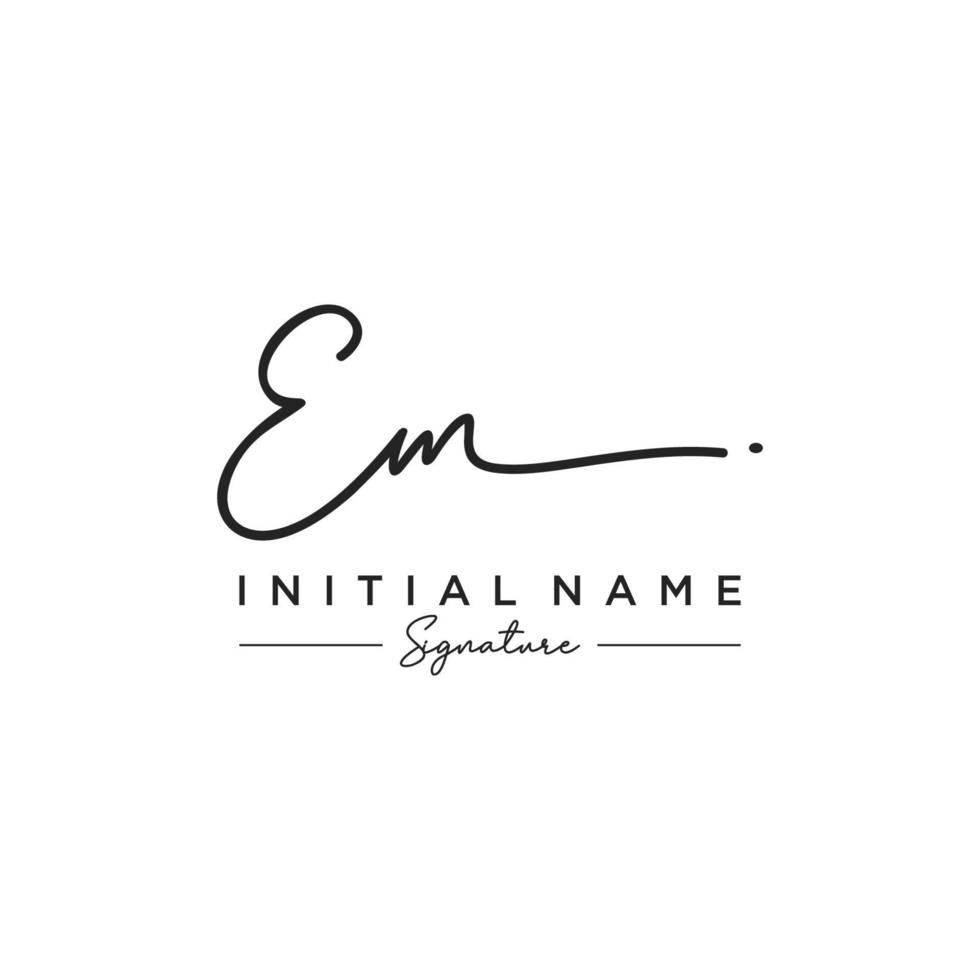 Letter EM Signature Logo Template Vector