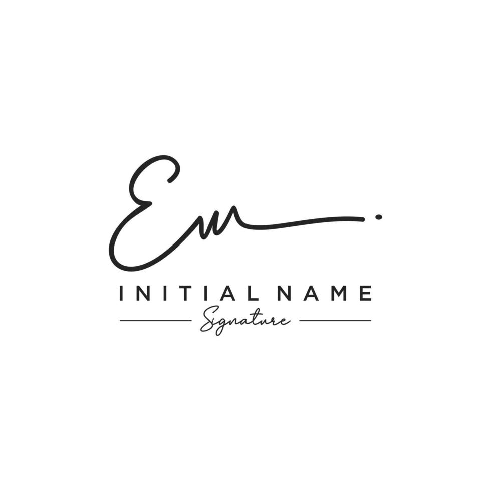 Letter EW Signature Logo Template Vector