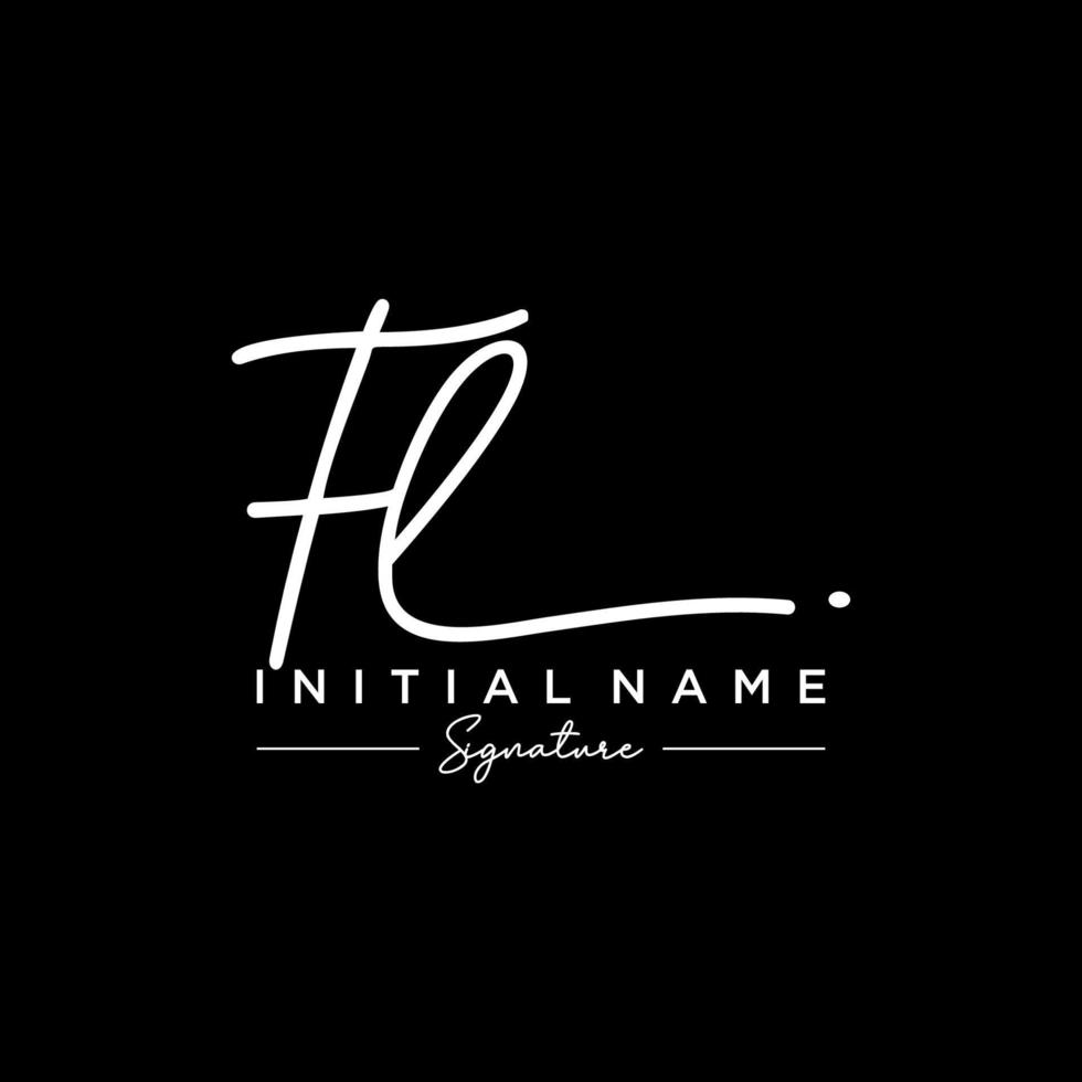 Letter FL Signature Logo Template Vector