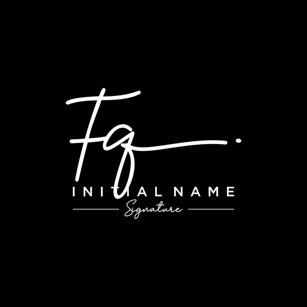 Letter FQ Signature Logo Template Vector