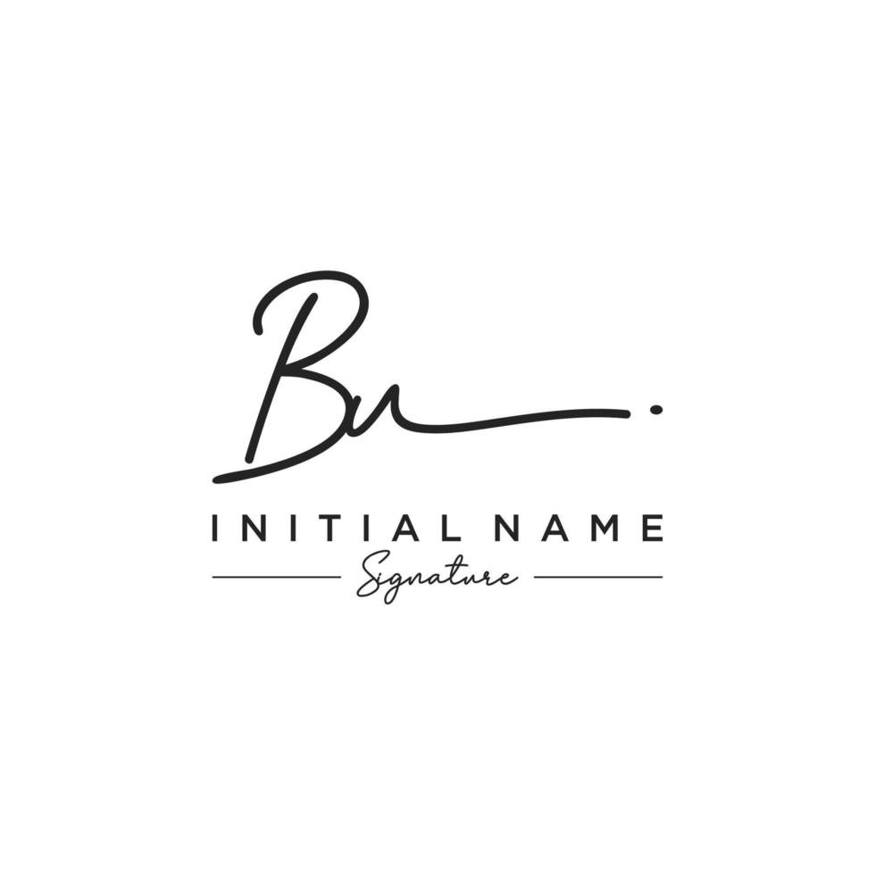 Letter BU Signature Logo Template Vector