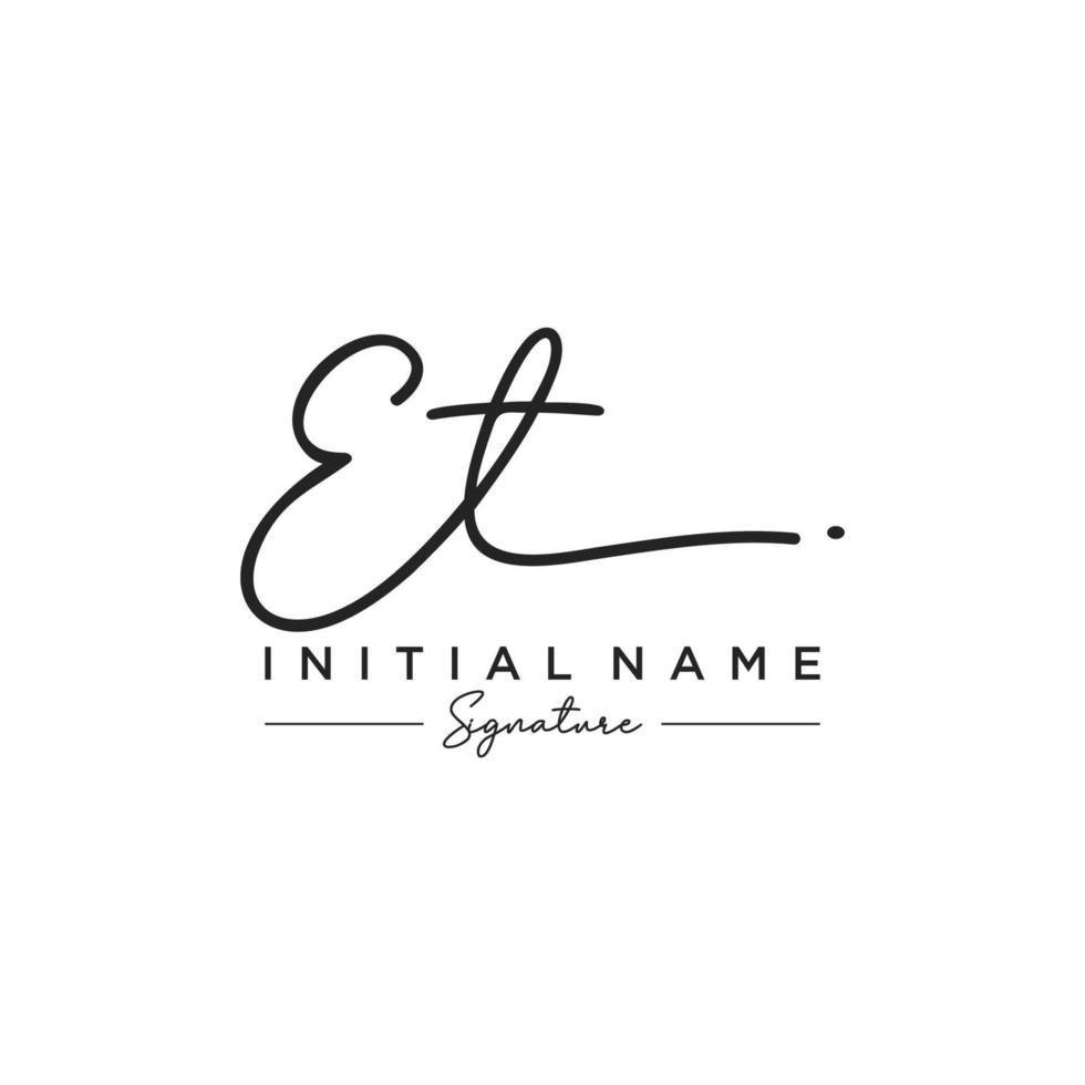 Letter ET Signature Logo Template Vector