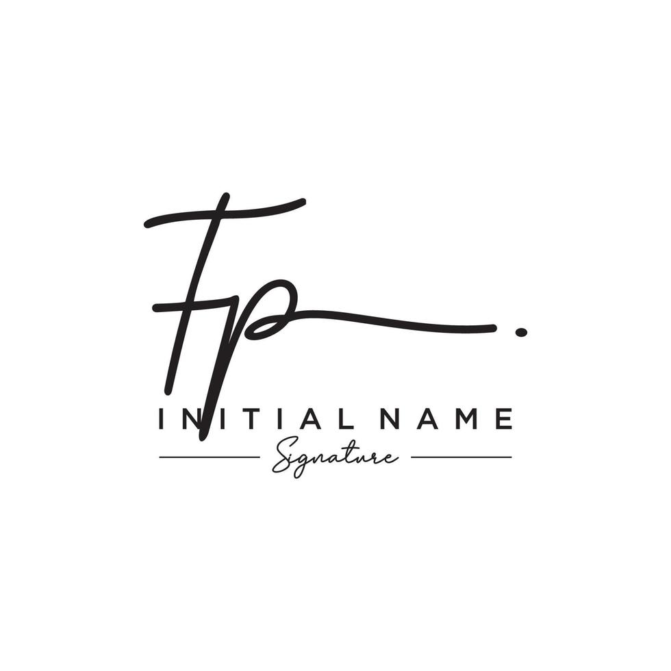 Letter FP Signature Logo Template Vector