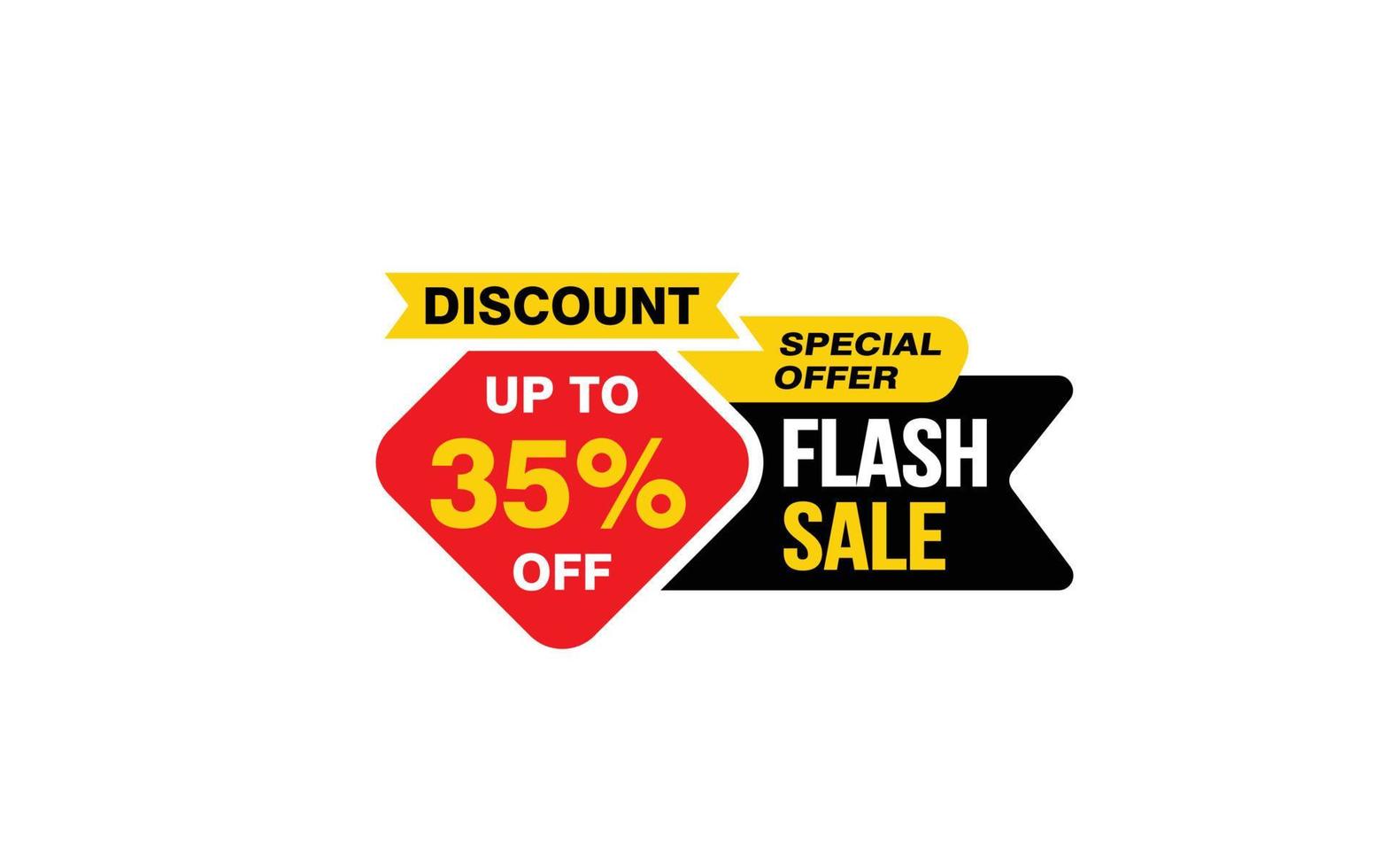 35 Percent FLASH SALE offer, clearance, promotion banner layout with sticker style. vector