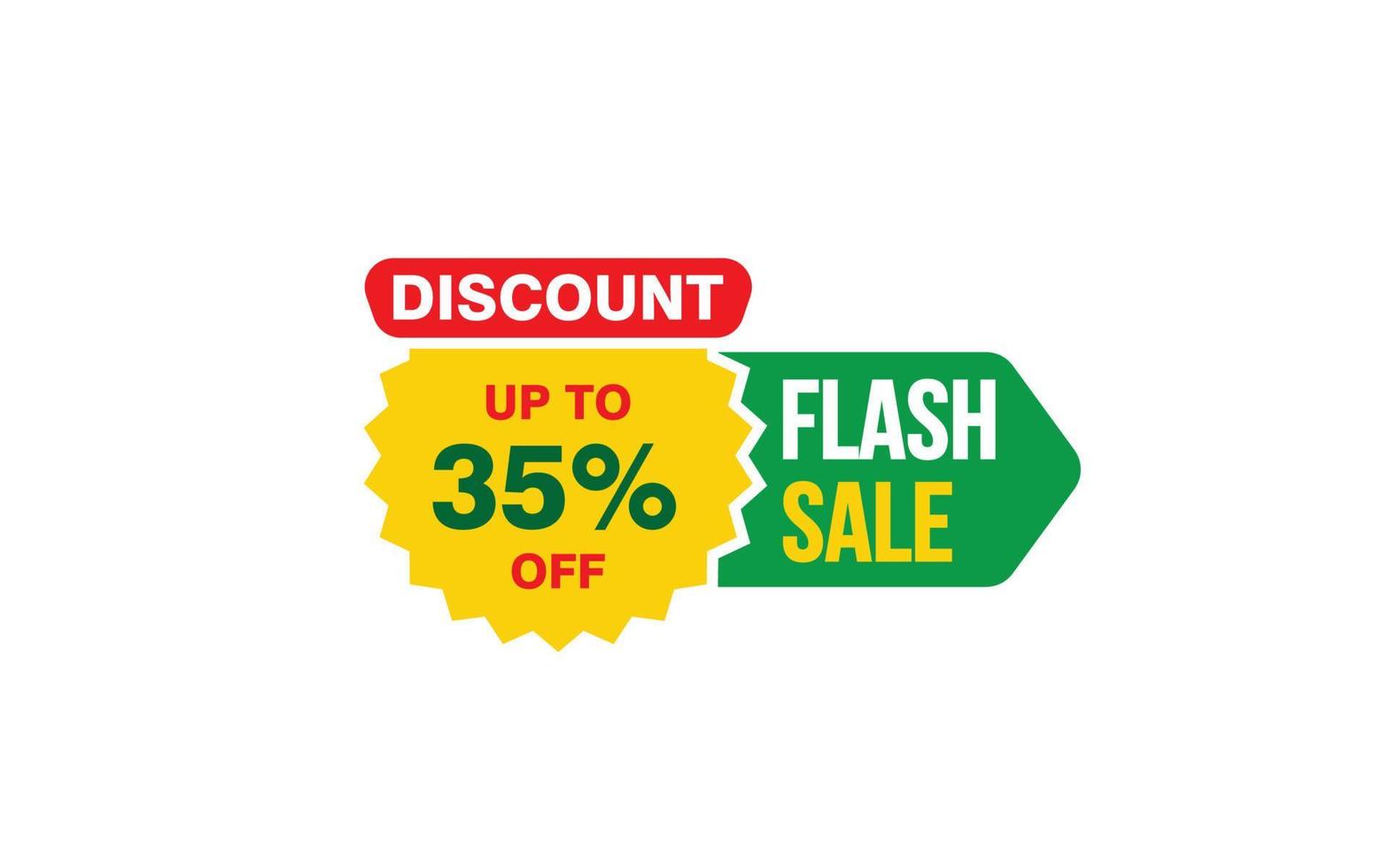 35 Percent FLASH SALE offer, clearance, promotion banner layout with sticker style. vector