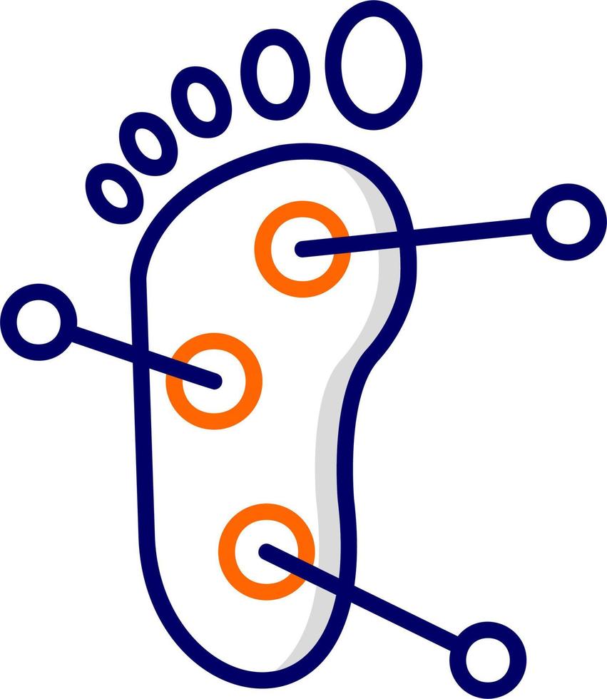 icono de vector de acupuntura de pie