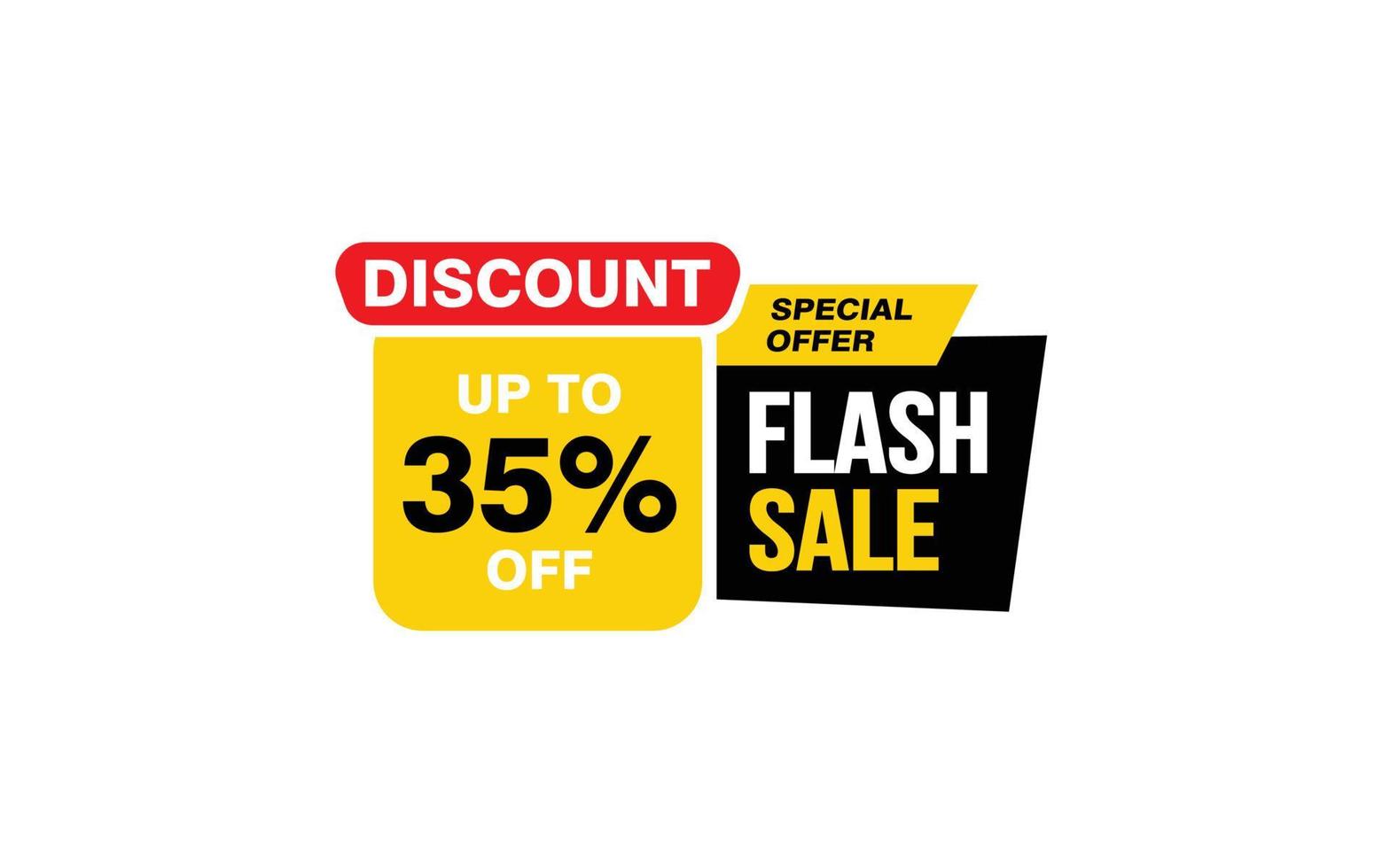 35 Percent FLASH SALE offer, clearance, promotion banner layout with sticker style. vector