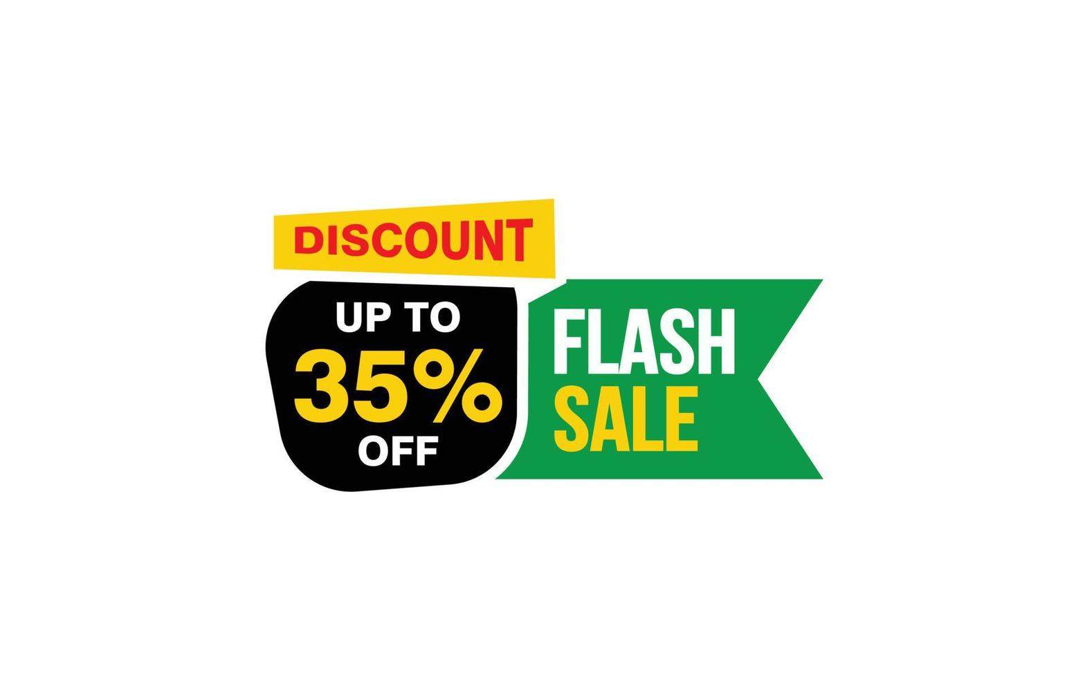 35 Percent FLASH SALE offer, clearance, promotion banner layout with sticker style. vector