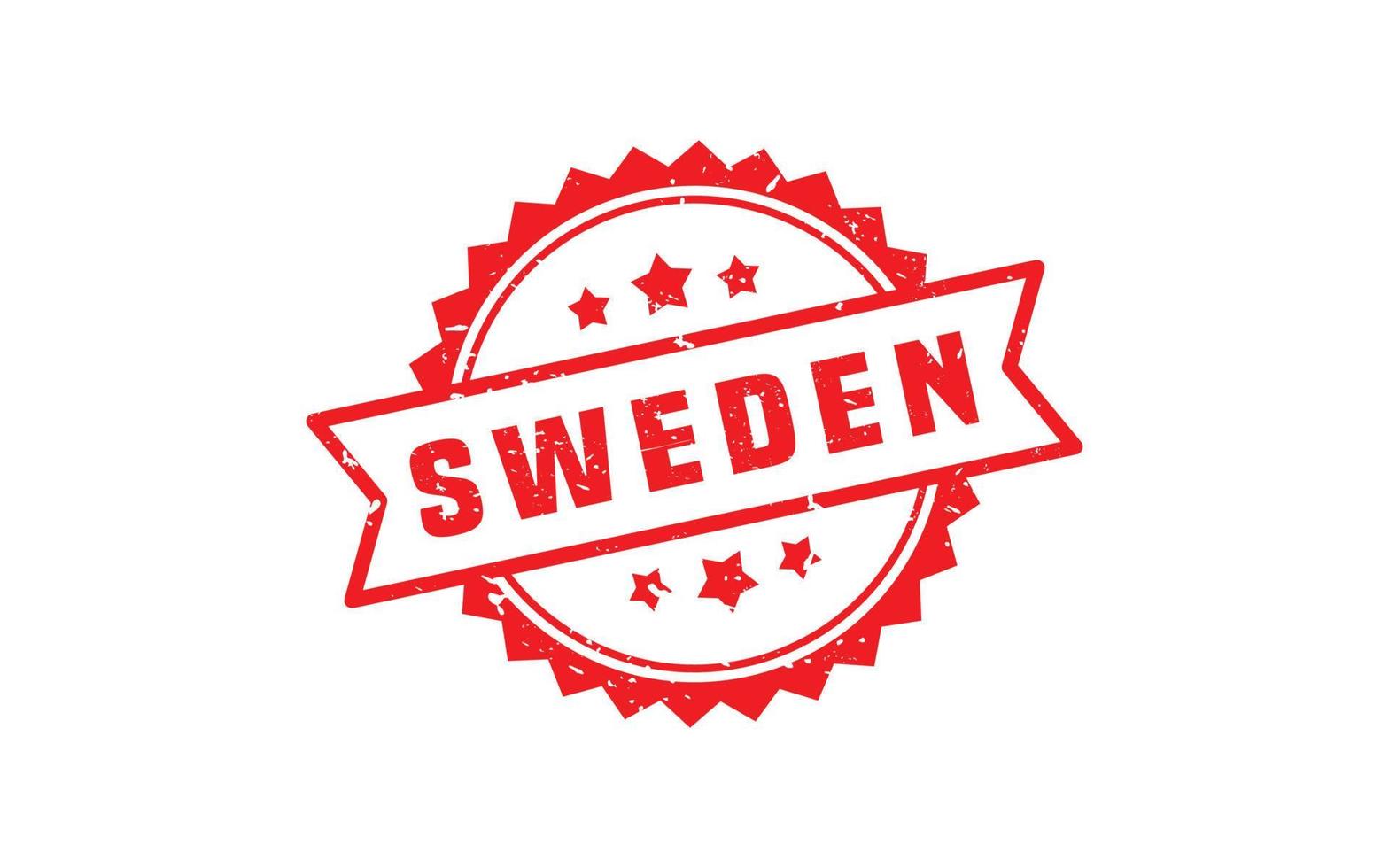 Suecia sello caucho con grunge estilo en blanco antecedentes vector