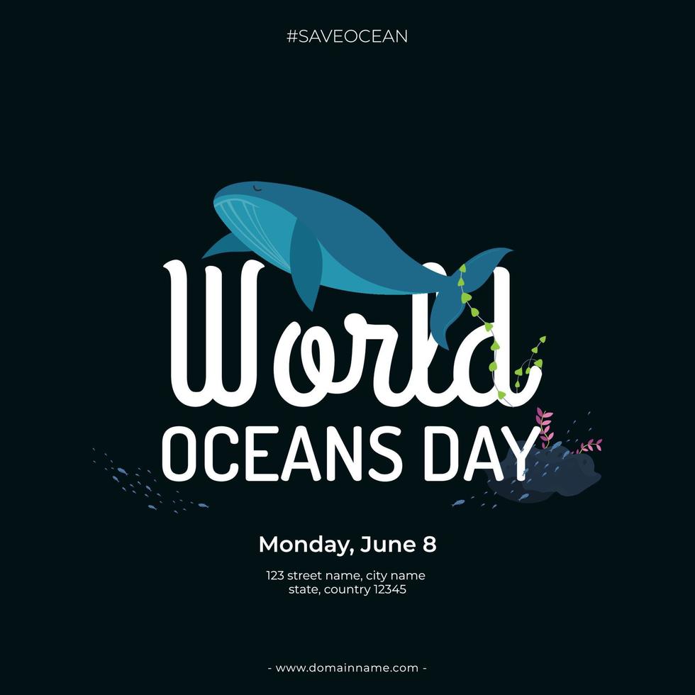 World Oceans Day vector