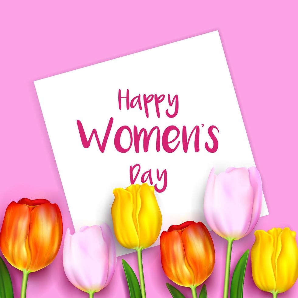 happy international women's day colorful flower illustration ...