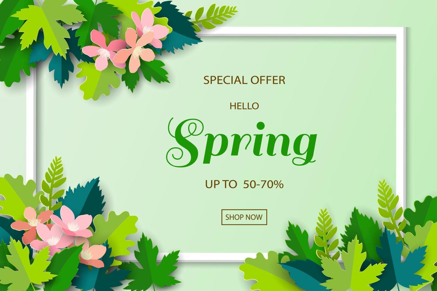 Spring sale background with colorful leaves for shopping promotion,poster,leaflet or web banner vector