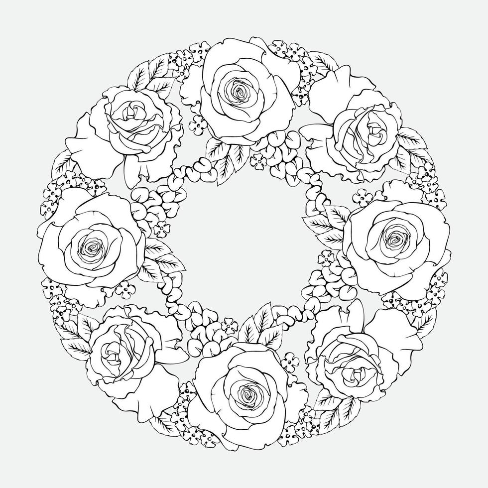 Rose Mandala Linear Style 3384777 Vector Art at Vecteezy