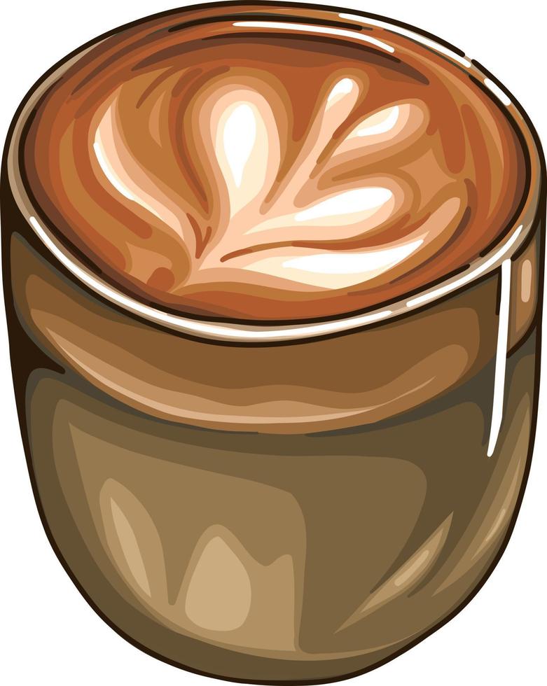 latté café taza bebida mano dibujado café taza ilustración vector