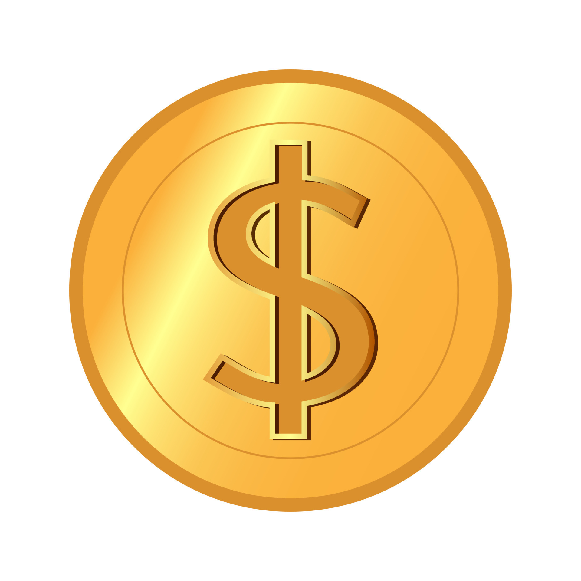 Dollar gold coin. 20361059 Vector Art at Vecteezy