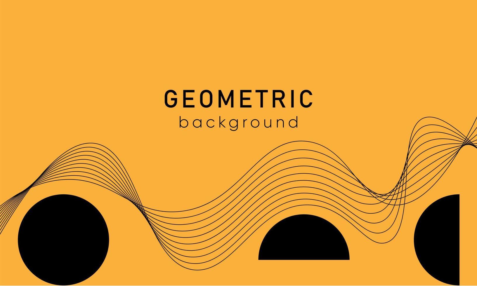 Geometric Abstract Backgrounds Design. Composition of simple geometric shapes and waves on yellow background. vector