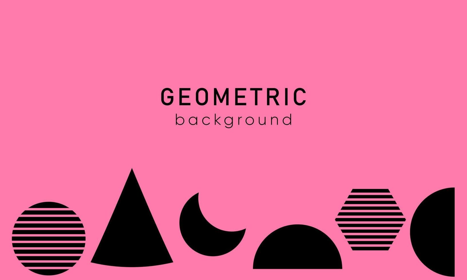 Geometric Abstract Backgrounds Design. Composition of simple geometric shapes on pink background. vector