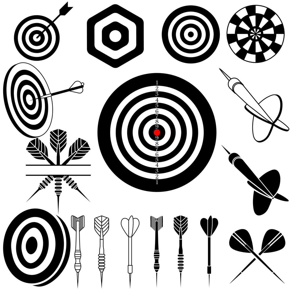 Darts icon vector. Dart illustration sign. Accuracy symbol. Sharpshooting logo. vector