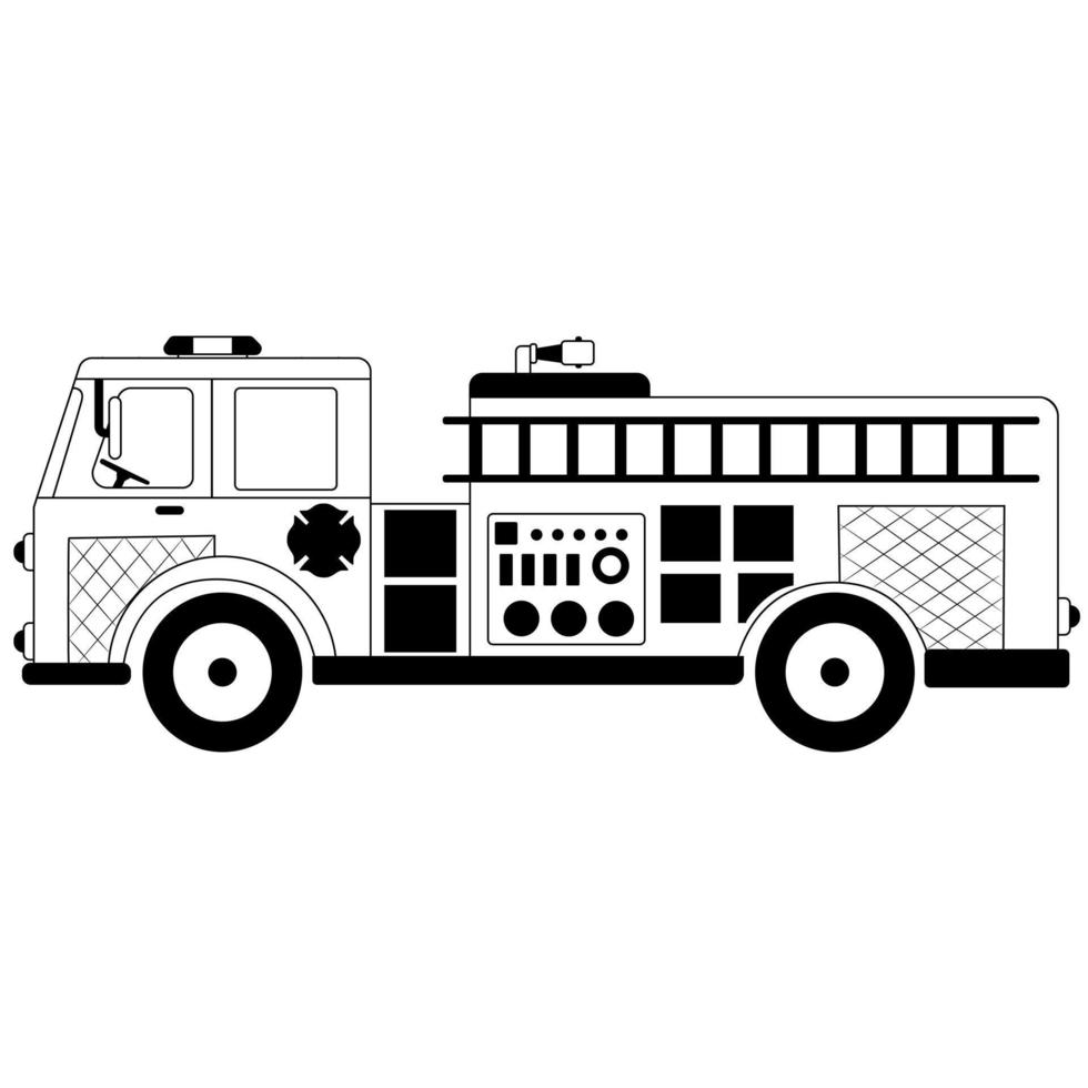 Fire engine icon vector. Fire truck illustration sign collection. Fire Department symbol or logo. vector