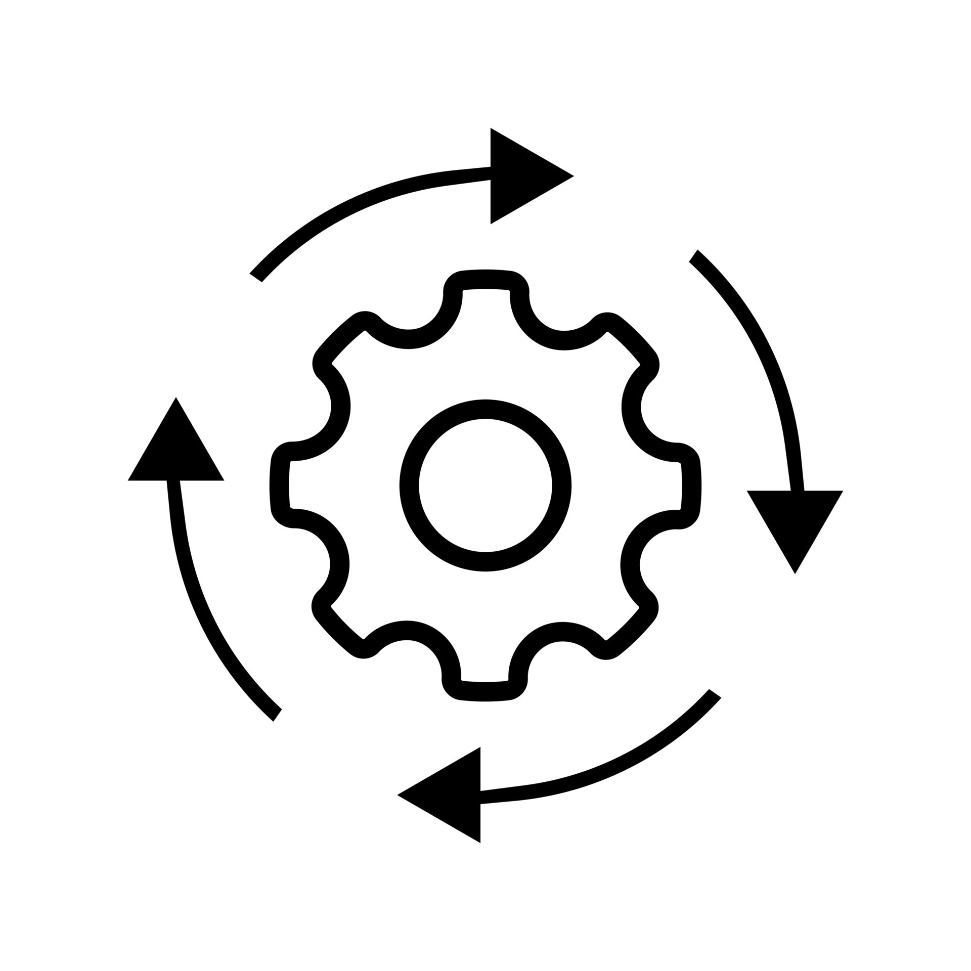 Vector gear reload icon with arrow. Workflow process icon isolated