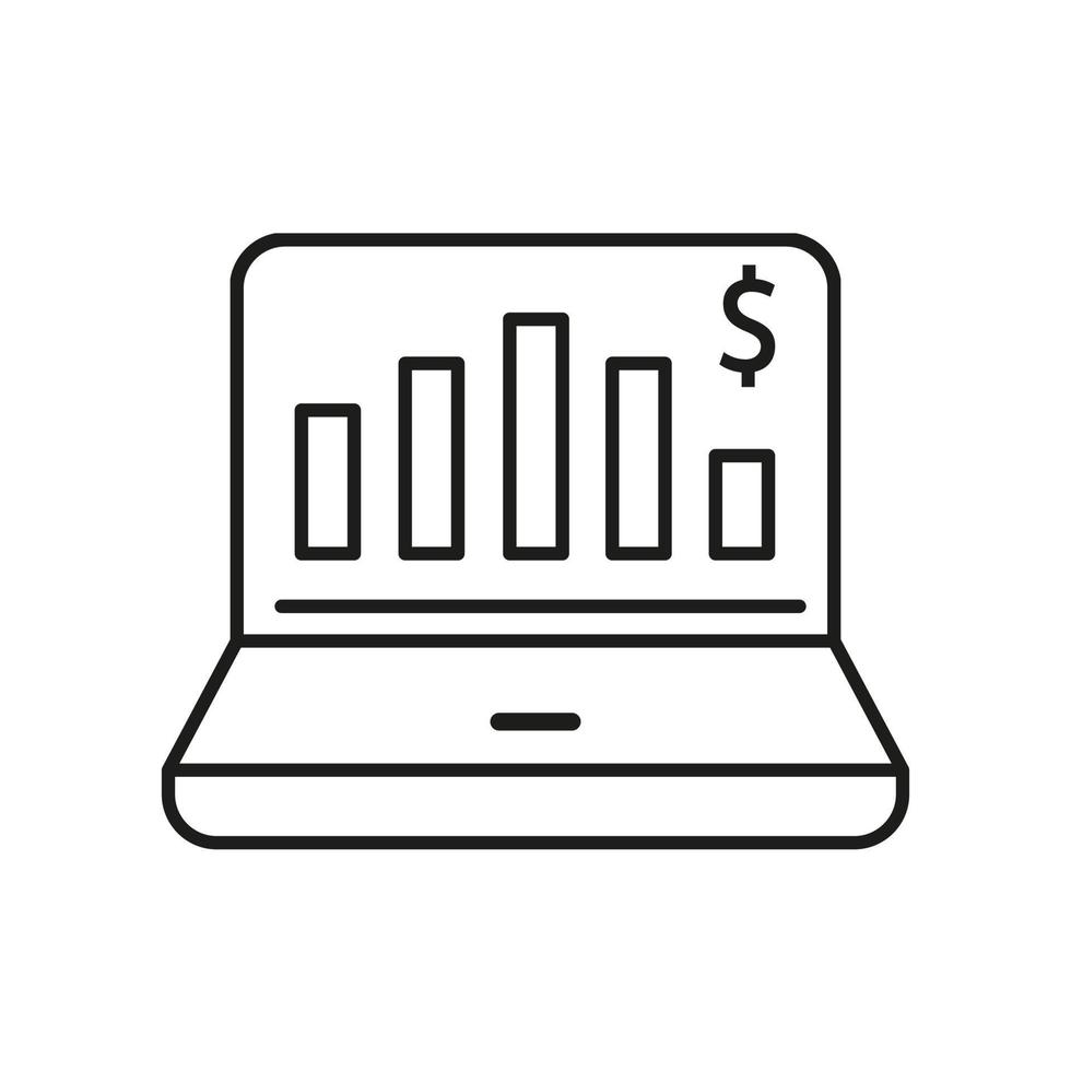 en línea comercio icono vector. inversiones ilustración signo. financiero análisis símbolo o logo. vector