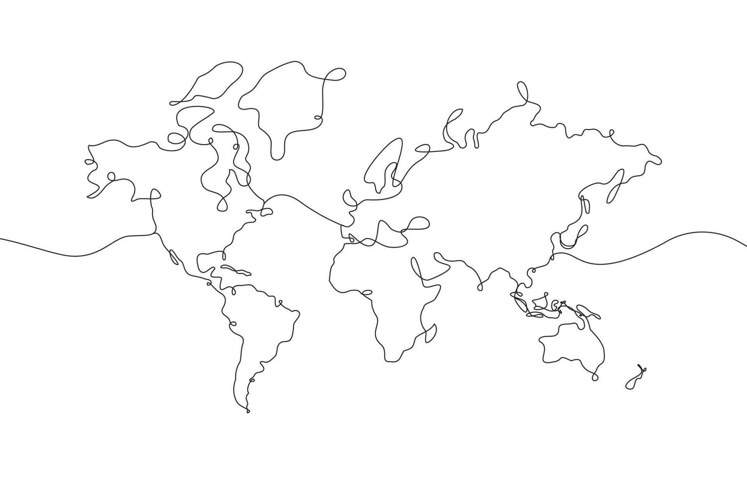 contorno del mapa del mundo vector