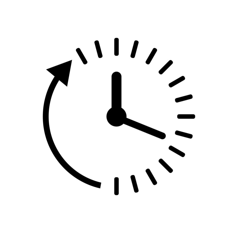 Clock countdown icon in flat style. Time chronometer vector illustration on white isolated