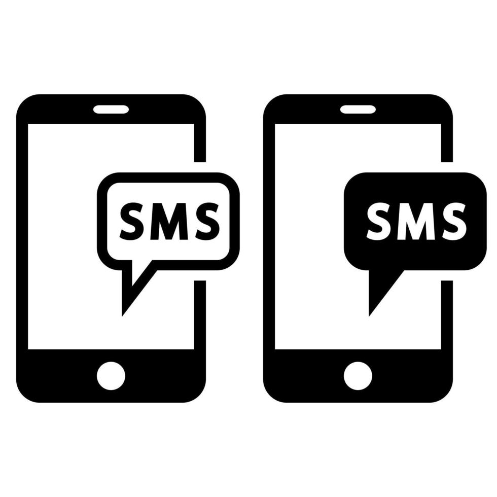 SMS vector icon. message illustration sign. mobile phone symbol.