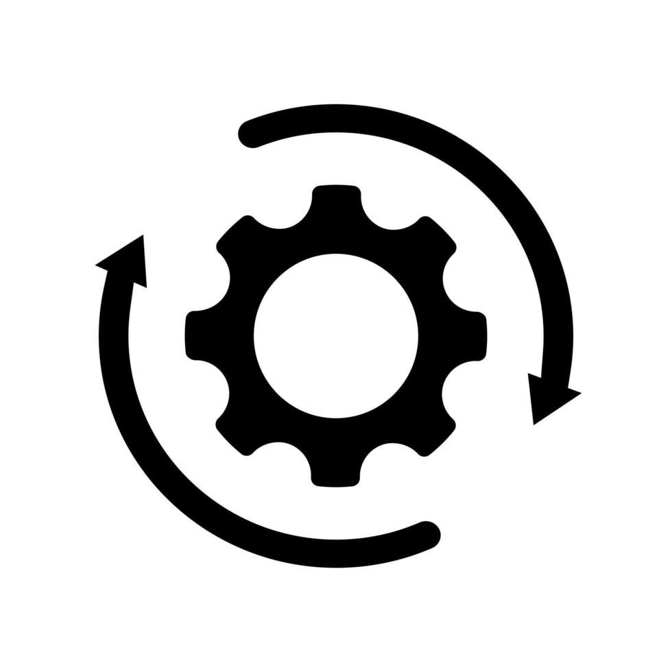 Workflow icon vector. Gear cog wheel with arrows illustration sign. business concept symbol. vector