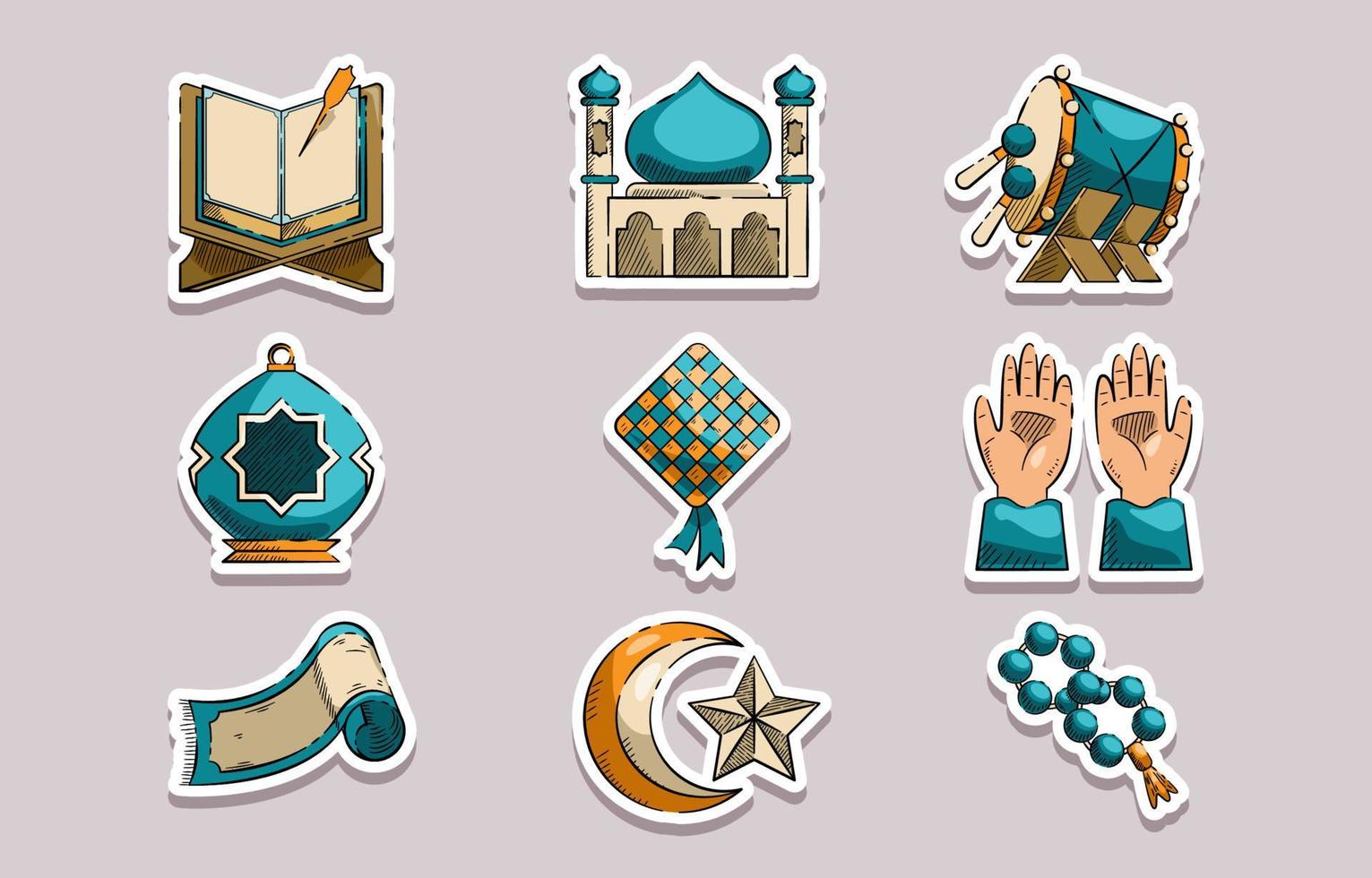 Ramadan Sticker Template vector