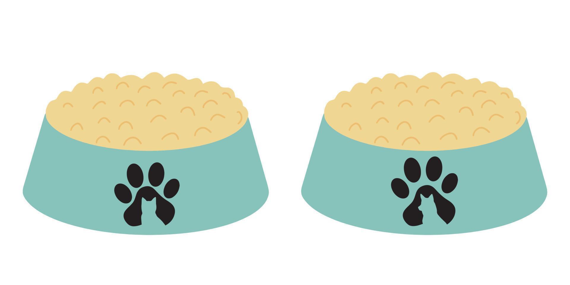 A bowl for cat and dog food. Vector illustration on a white background.