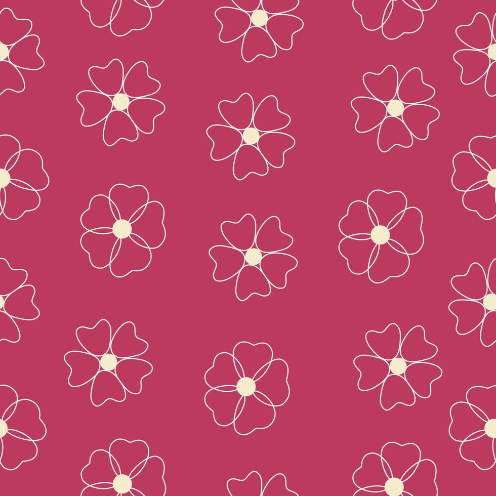 Bright spring-summer seamless pattern of flowers. Vector illustration.