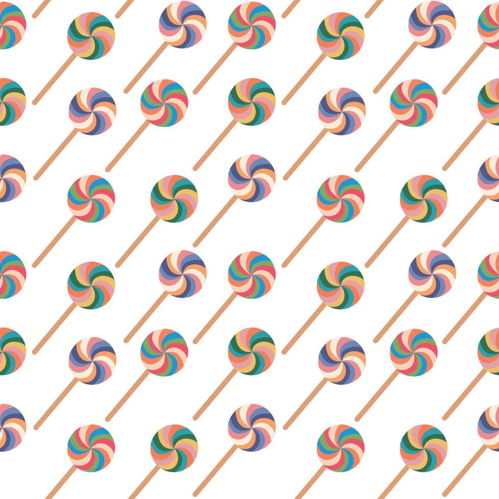 Seamless pattern. made of colorful lollipops. Vector illustration on a white background