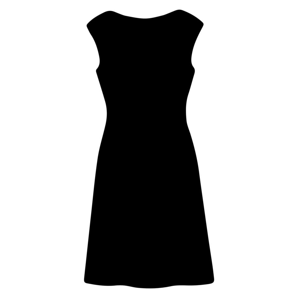 un sencillo negro vestido. el vector de el vestir icono. blanco antecedentes.