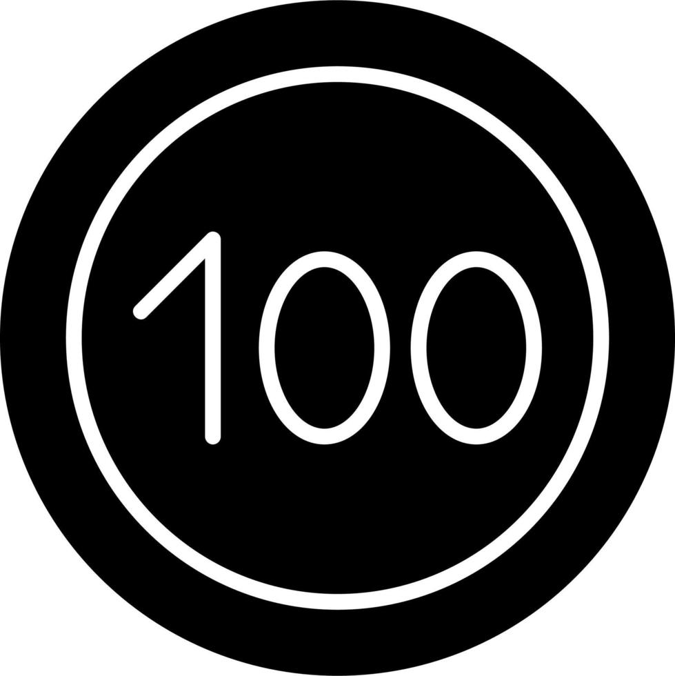 100 Speed Limit Vector Icon