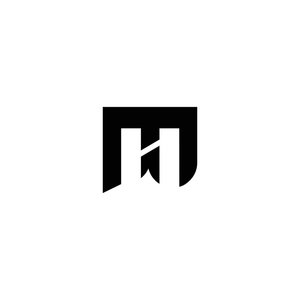 impresión mh iniciales logo vector