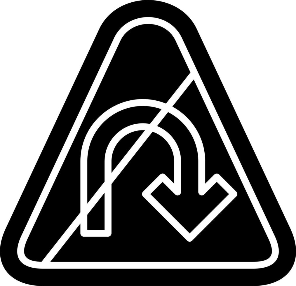 U-Turn Prohibited Vector Icon