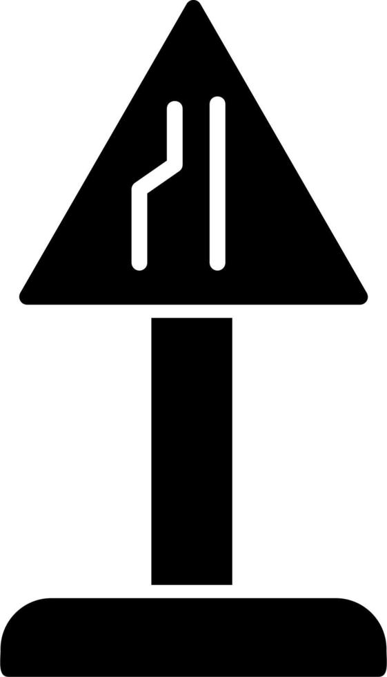 End Of Additional Lane Vector Icon