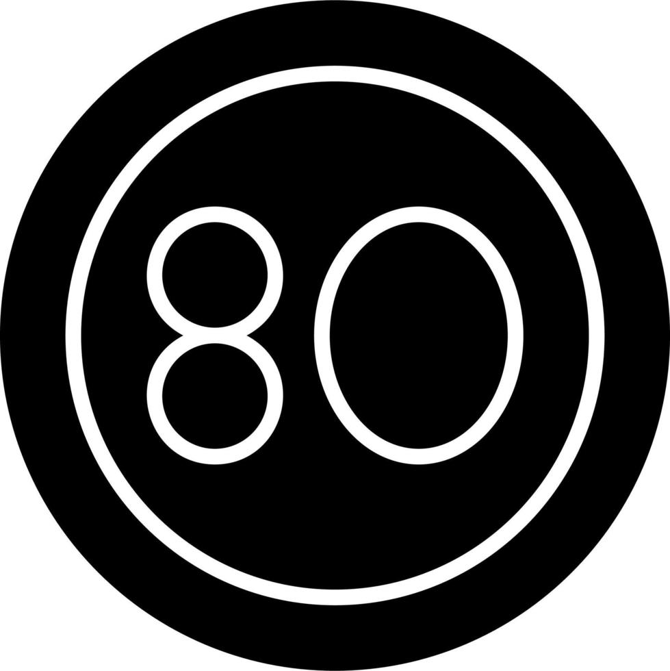 80 Speed Limit Vector Icon