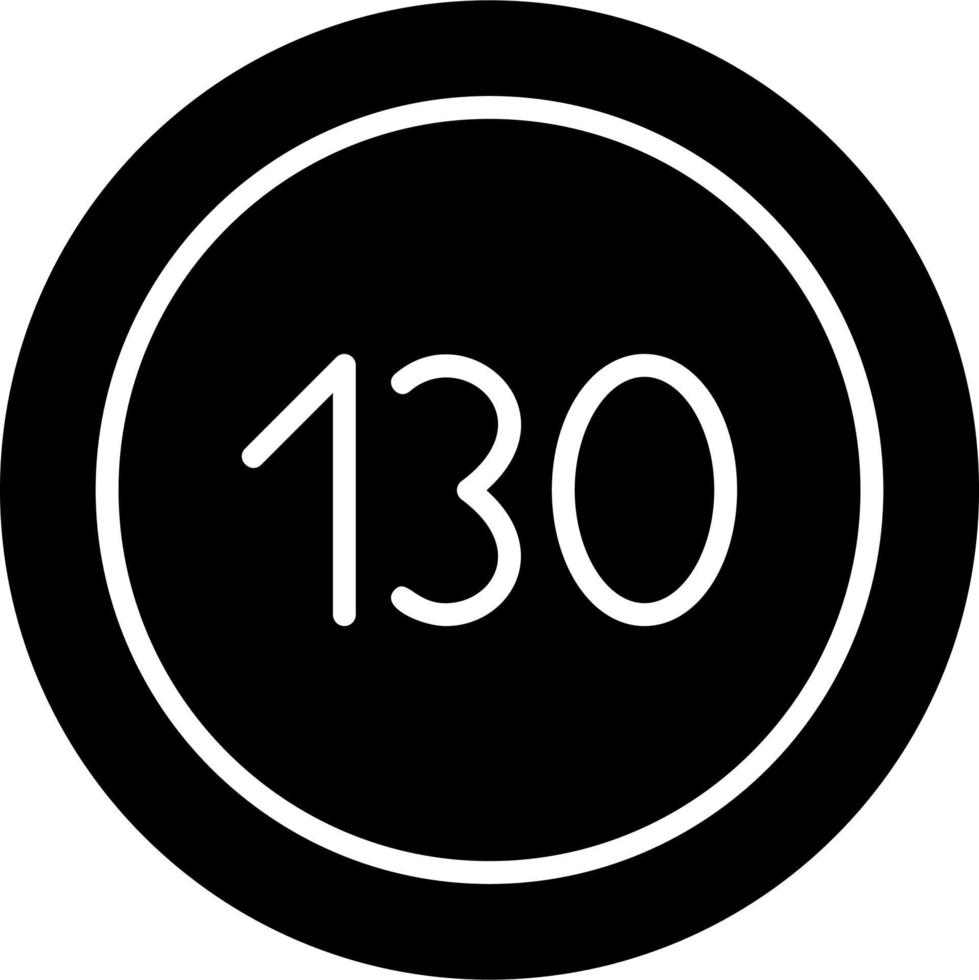 130 Speed Limit Vector Icon