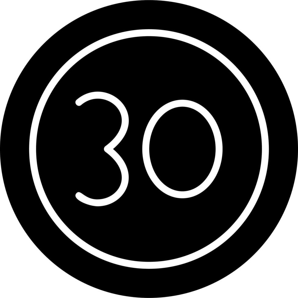 30 Speed Limit Vector Icon
