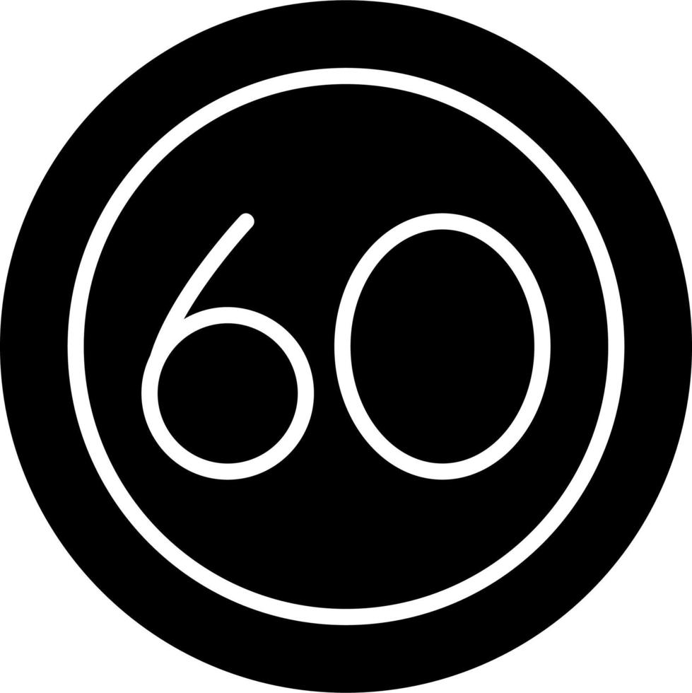 60 Speed Limit Vector Icon