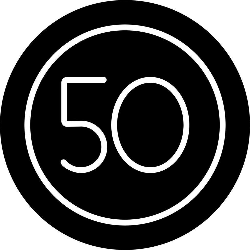 50 Speed Limit Vector Icon