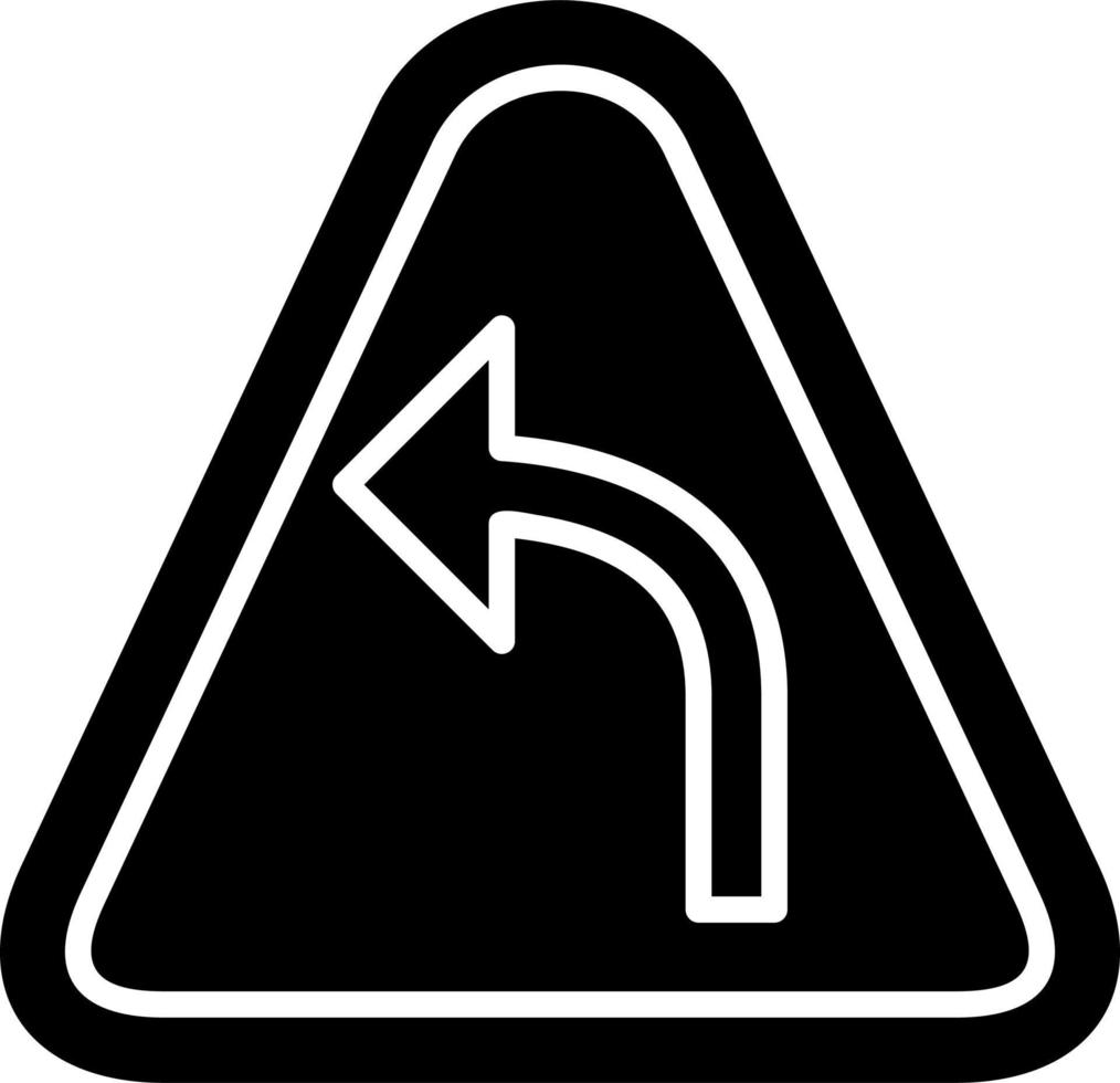 Turn Left Ahead Vector Icon