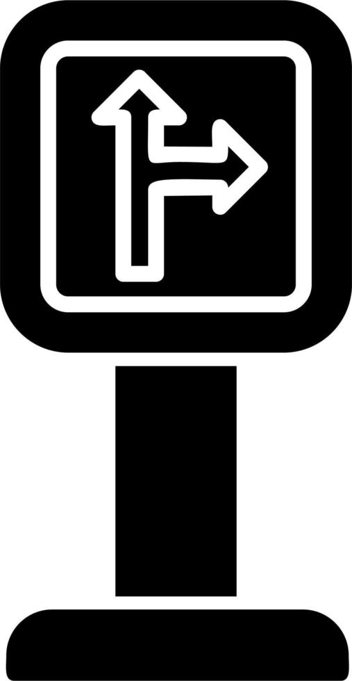 Go Straight Or Right Vector Icon