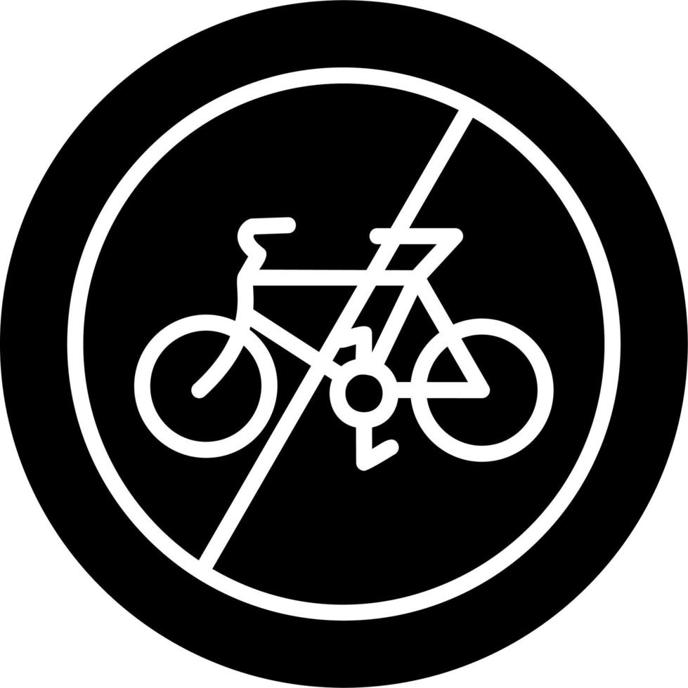 No Cycling Vector Icon